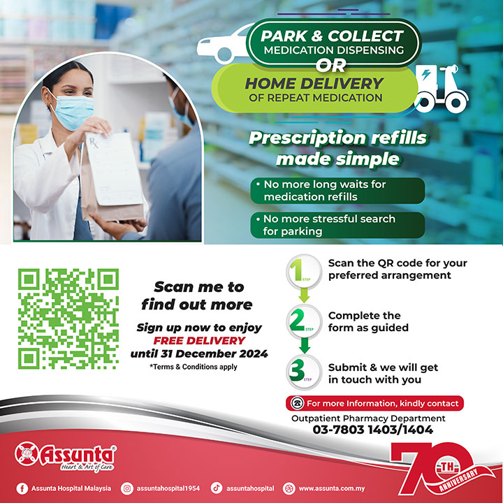 Pharmacy Park & Collect Service and Home Delivery for repeat medications